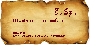 Blumberg Szelemér névjegykártya